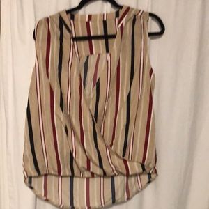 2 for $10 open front crossover sleeveless blouse
